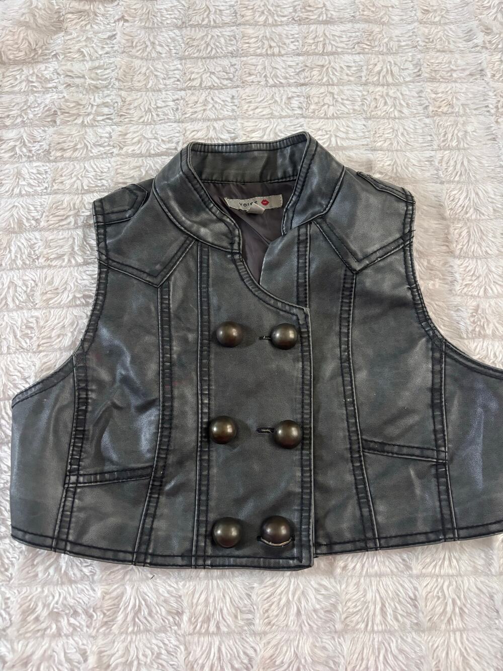 Faux leather vest
